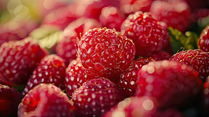 a pile of fresh raspberries 