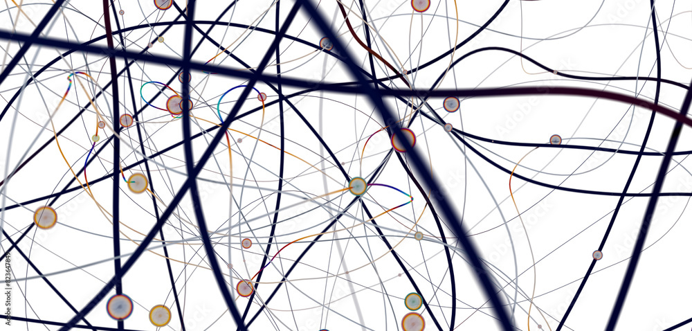 Poster network shape. abstract 3d render