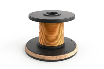 Classic typewriter ribbon spool isolated on white background