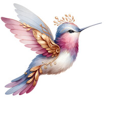 Obraz premium Elegant Hummingbird Illustrations with Ornate Details 