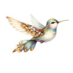 Obraz premium Elegant Hummingbird Illustrations with Ornate Details 