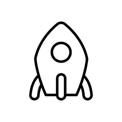 Rocket line icon. Rocket icon. Spaceship icon isolated on white background. Transparent background, minimalist symbol. Vector images