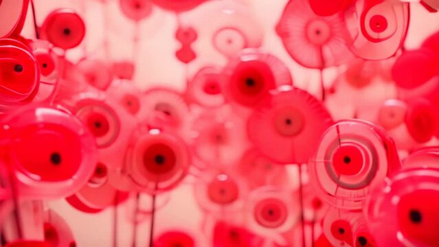 microscopic red molecule cells abstract background texture motion design