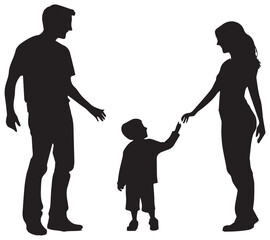 vector silhouette of family collection