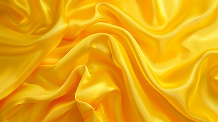 Fototapeta premium Yellow silk cloth background texture.