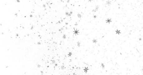 Snowflake Dance: Radiant 3D Illustration Showcasing Falling Christmas Snowflakes in Harmony