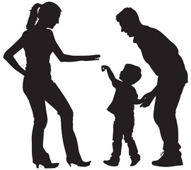 vector silhouette of family collection
