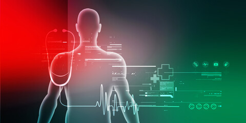 2d illustration Human Male Muscle Body
