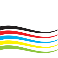 Abstract wavy stripes of Olympic games colors. vector illustration