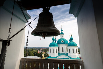 View of the Spassky Cathedral and the city of Yelabuga from the bell tower of the Spassky Cathedral...