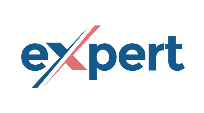 expert text logo vector 