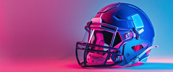 Football Helmet With Holographic Effects With Copy Space, Football Background