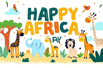 Happy africa day social media design with african culture