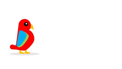 background illustration of a walking parrot