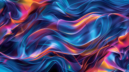 blue abstract wave design element. Transparent smoke wave