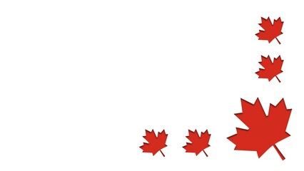 Canada Day background illustration with red maple leaf illustration