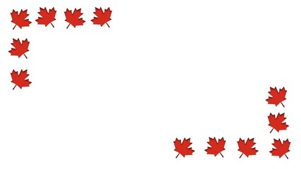 Canada Day background illustration with red maple leaf illustration