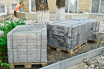 Stack of paving stone