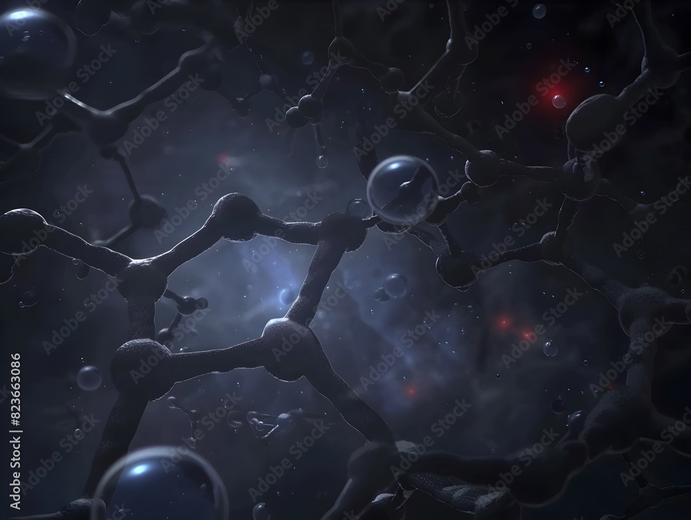 Poster captivating cosmic simulation exploring the mesmerizing dynamics of an ethereal digital realm