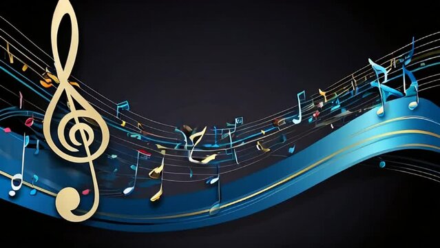Beautiful musical background with notes