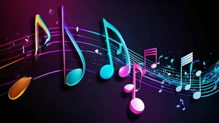 Beautiful musical background with notes