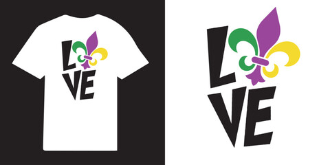 Love mardi gras T-shirt SVG Design | Mardi Gras tshirt design |  Retro Mardi Gras T-shirt - Fat Tuesday Carnival t shirt design 