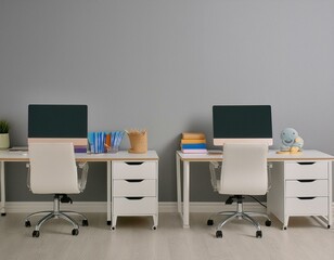 Fototapeta premium Office Desk and Chairs