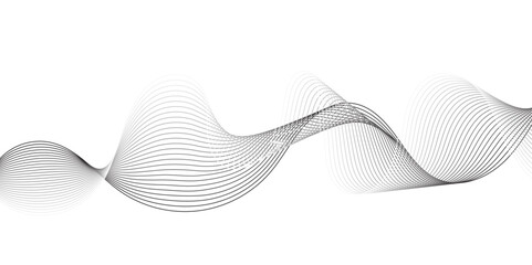 Fototapeta premium Abstract grey, white smooth element swoosh speed wave modern stream background. Wave with lines created using blend tool. Abstract frequency sound wave lines and twisted curve lines background.