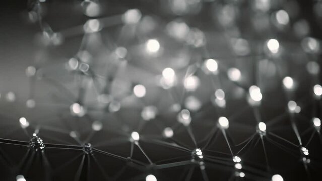 black and white wireframe molecules particles