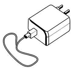 electric plug isolated on white charger vector illustration icon