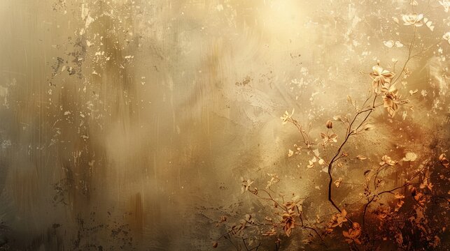 A sentimental abstract background with delicate patterns and textures that suggest cherished memories and a longing for the past. The color palette includes warm, muted shades and sepia tones,