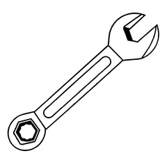 wrench and spanner vector illustration icon