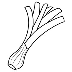 onion isolated on white, leek, vector illustration icon