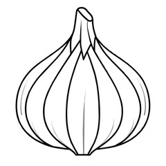onion isolated, garlic  vector illustration icon