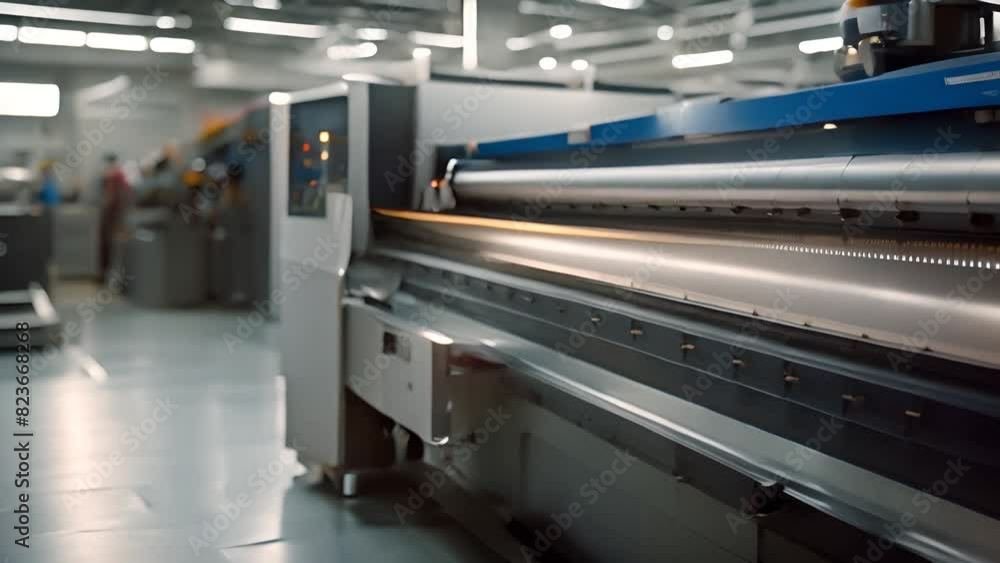 Poster precision metal cutting machine in action generative ai