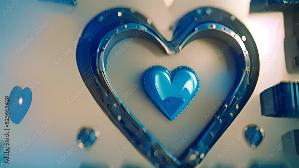 Poster heart-shaped object mounted on wall generative ai