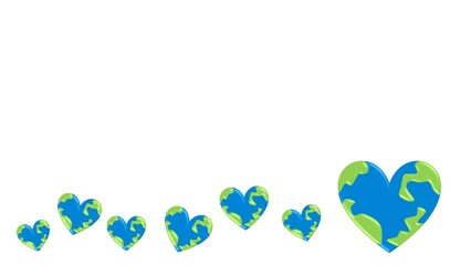World Health Day background illustration with a heart-shaped world map and copy space