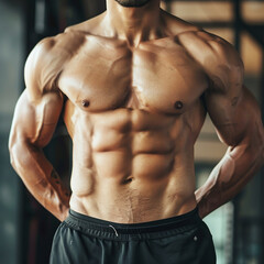 Fototapeta premium Reducing belly fat and exercising