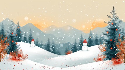 Merry Christmas and Happy New Year. Vector illustration for greeting card, party invitation card, website banner, social media banner, marketing material