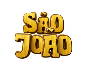 Texto de madeira palavra são joão