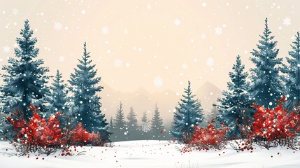 Merry Christmas and Happy New Year. Vector illustration for greeting card, party invitation card, website banner, social media banner, marketing material