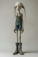 Surreal Humanoid Figure with Elongated Features and Unique Stylized Appearance
