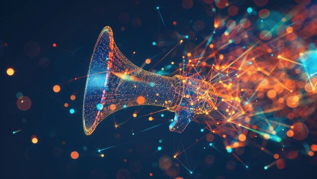 Digital Megaphone: Communication Technology Concept.