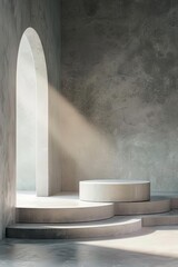 Futuristic minimalist podium with sleek design
