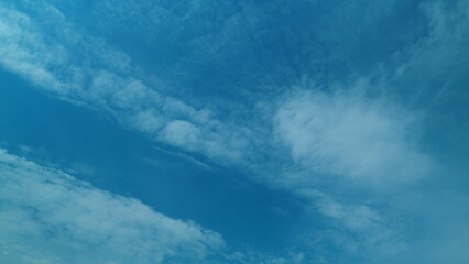 Creating A Peaceful And Refreshing Atmosphere. Blue Sky With Clouds. Panorama Blue Sky With Clouds.
