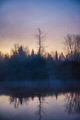 sunrise over the river