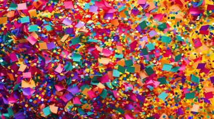 An explosion of confetti in a myriad of colors, arranged in a seamless border pattern around the image, adding a sense of fun and excitement to the scene,