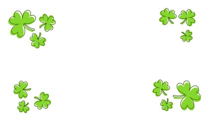 Fototapeta premium Saint Patrick's Day background illustration with shamrock illustration and copy space