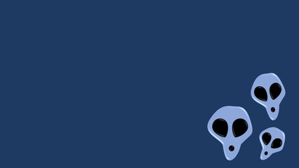 world UFO day background illustration with alien head and copy space