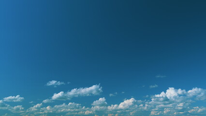 Fresh Air Breeze. Beautiful Blue Sky And Cloud Background. Sky Background With Fluffy White Clouds.